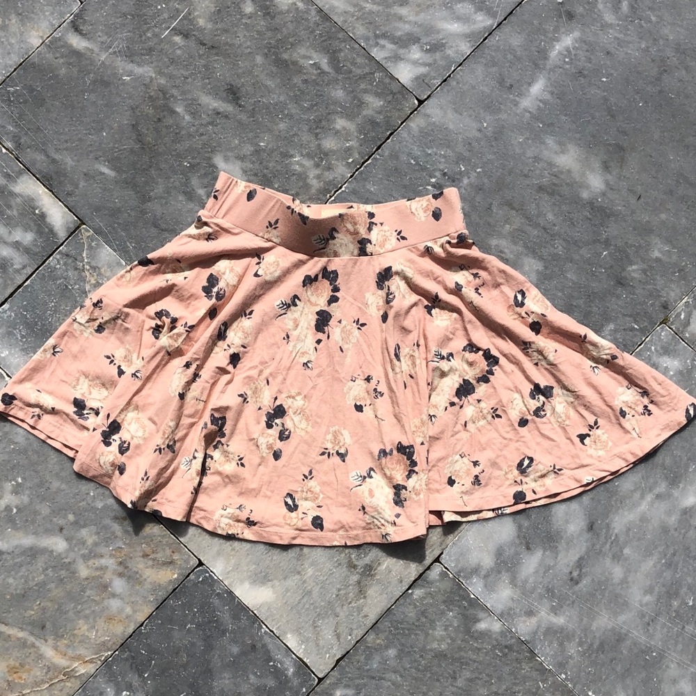 Urban Outfitters Pink Floral Skater Skirt